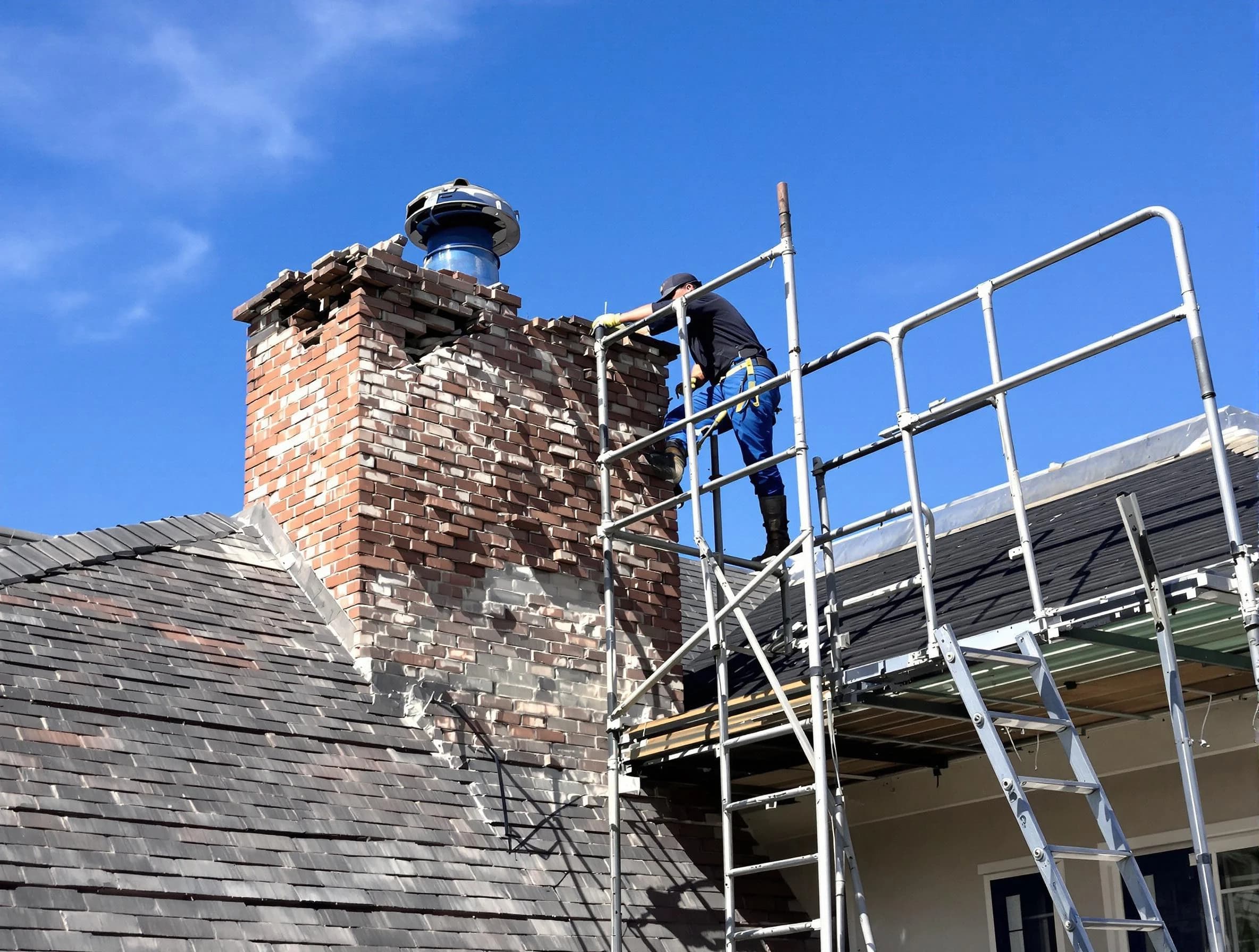 Rebuilding a chimney structure by Glendale Chimney Sweep in Glendale, AZ
