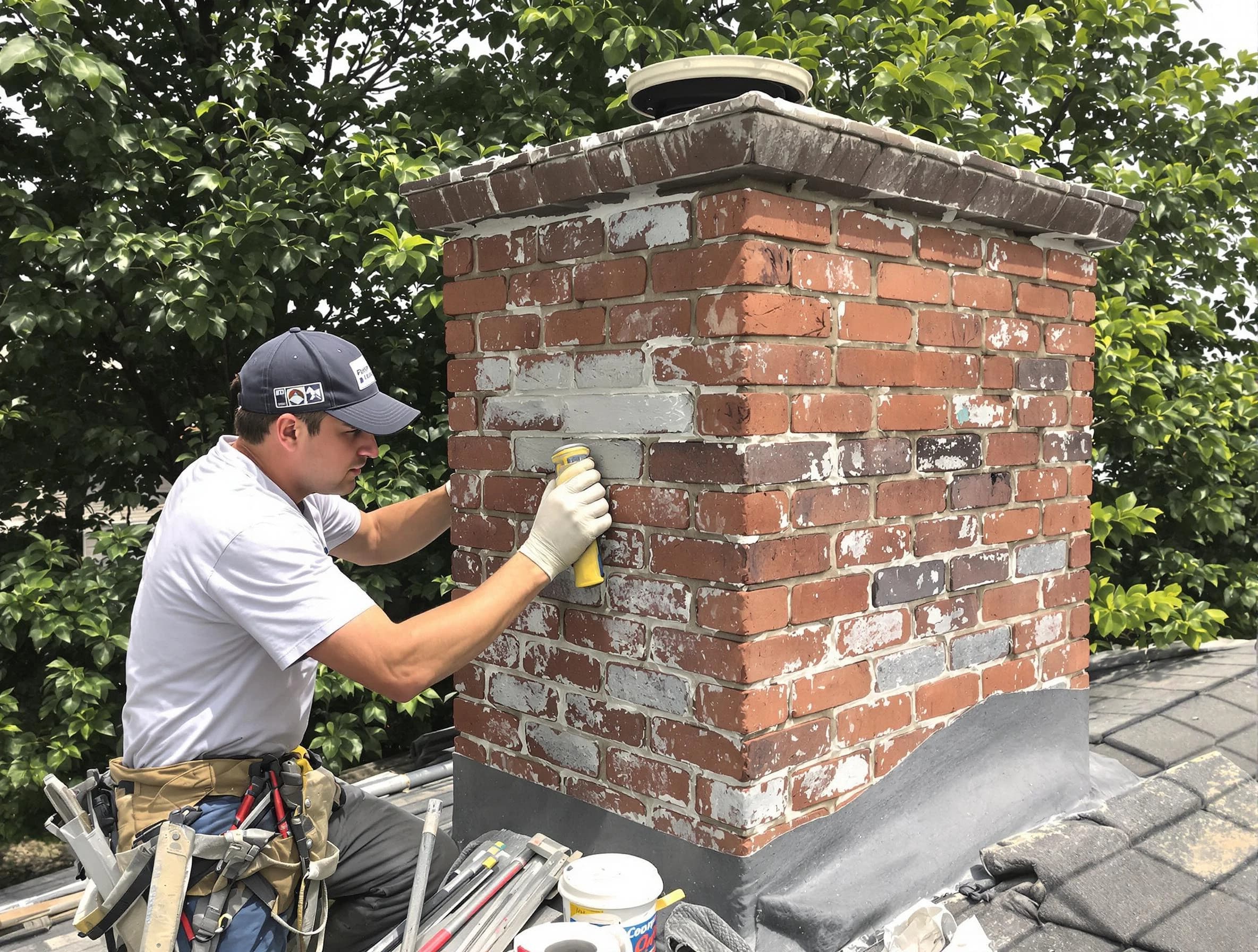 Glendale Chimney Sweep restoring an aging chimney in Glendale, AZ