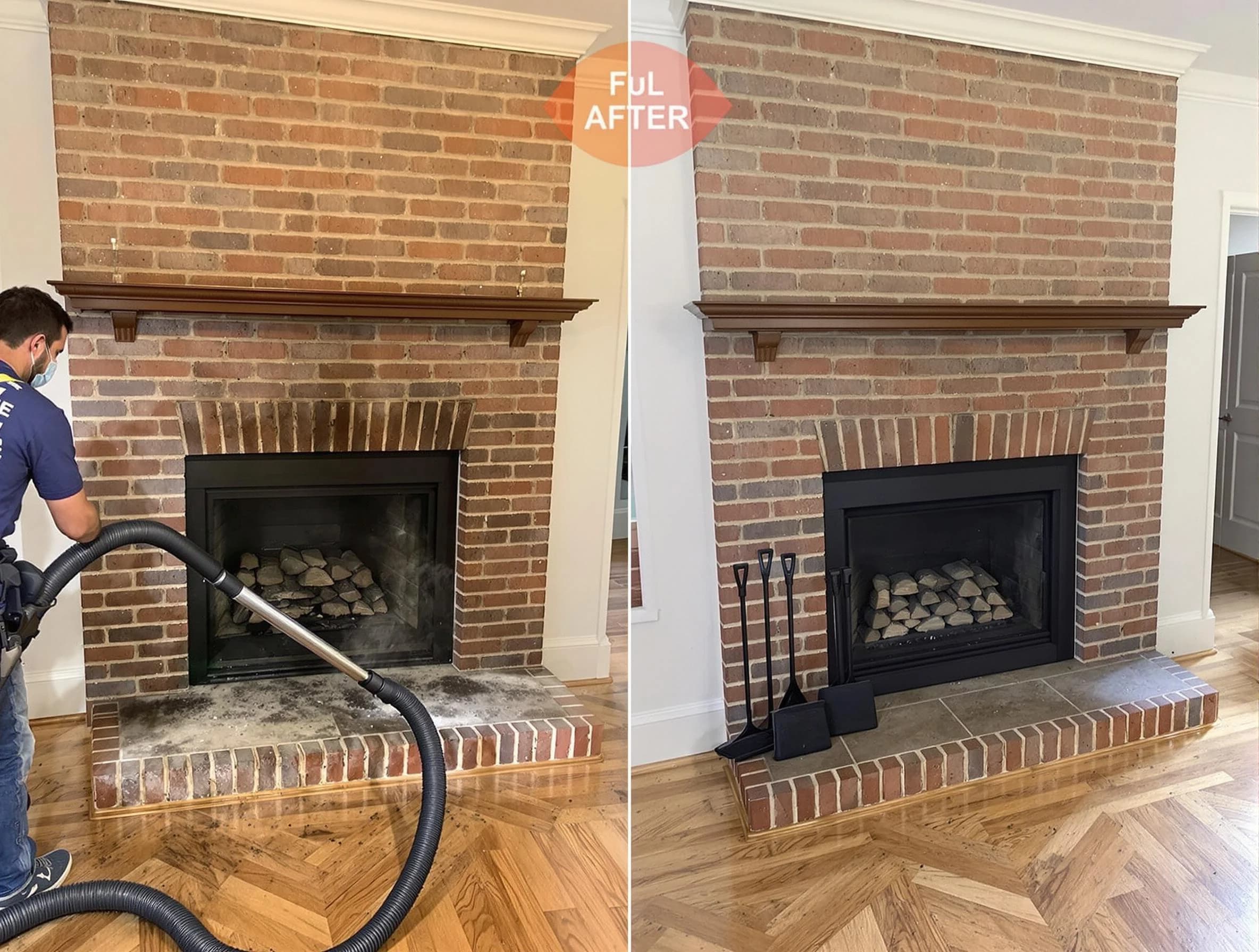Glendale Chimney Sweep carefully sanitizing a fireplace in Glendale, AZ