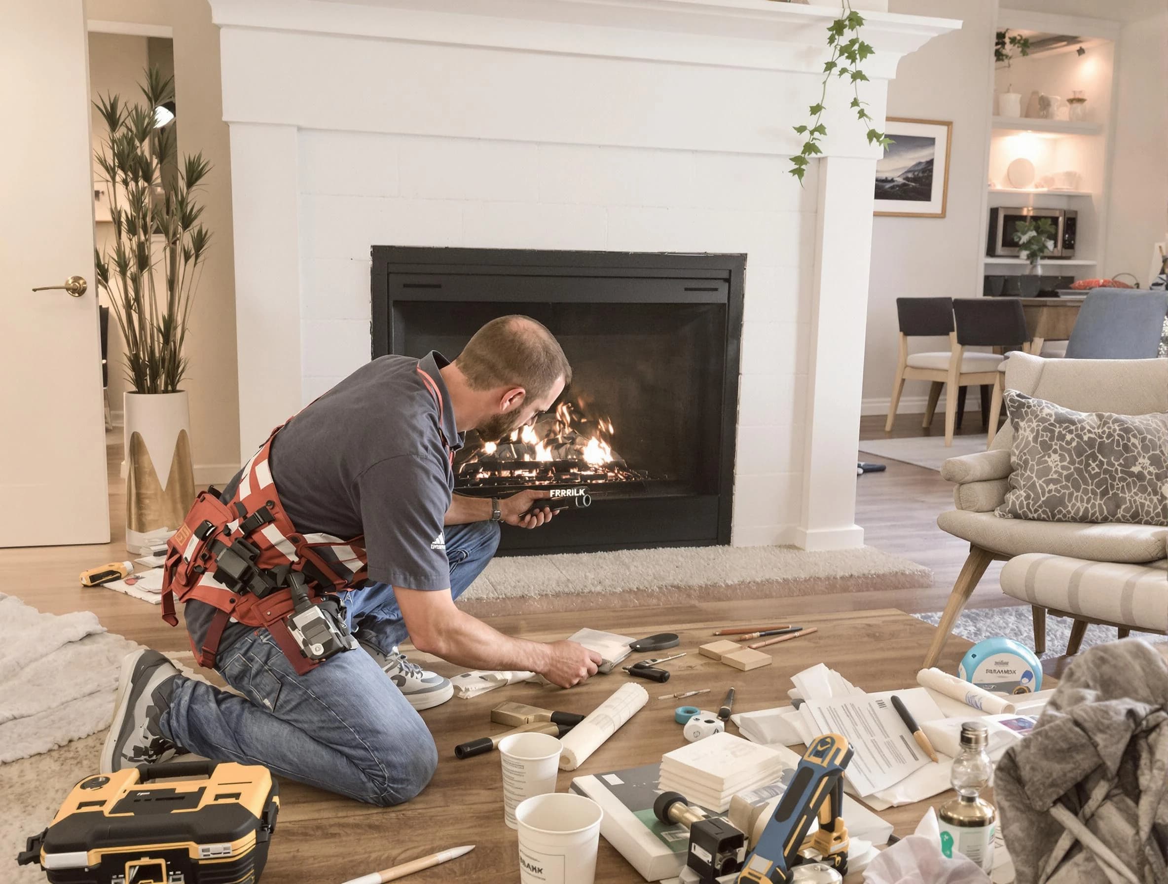 Glendale Chimney Sweep performing fireplace repair in Glendale, AZ
