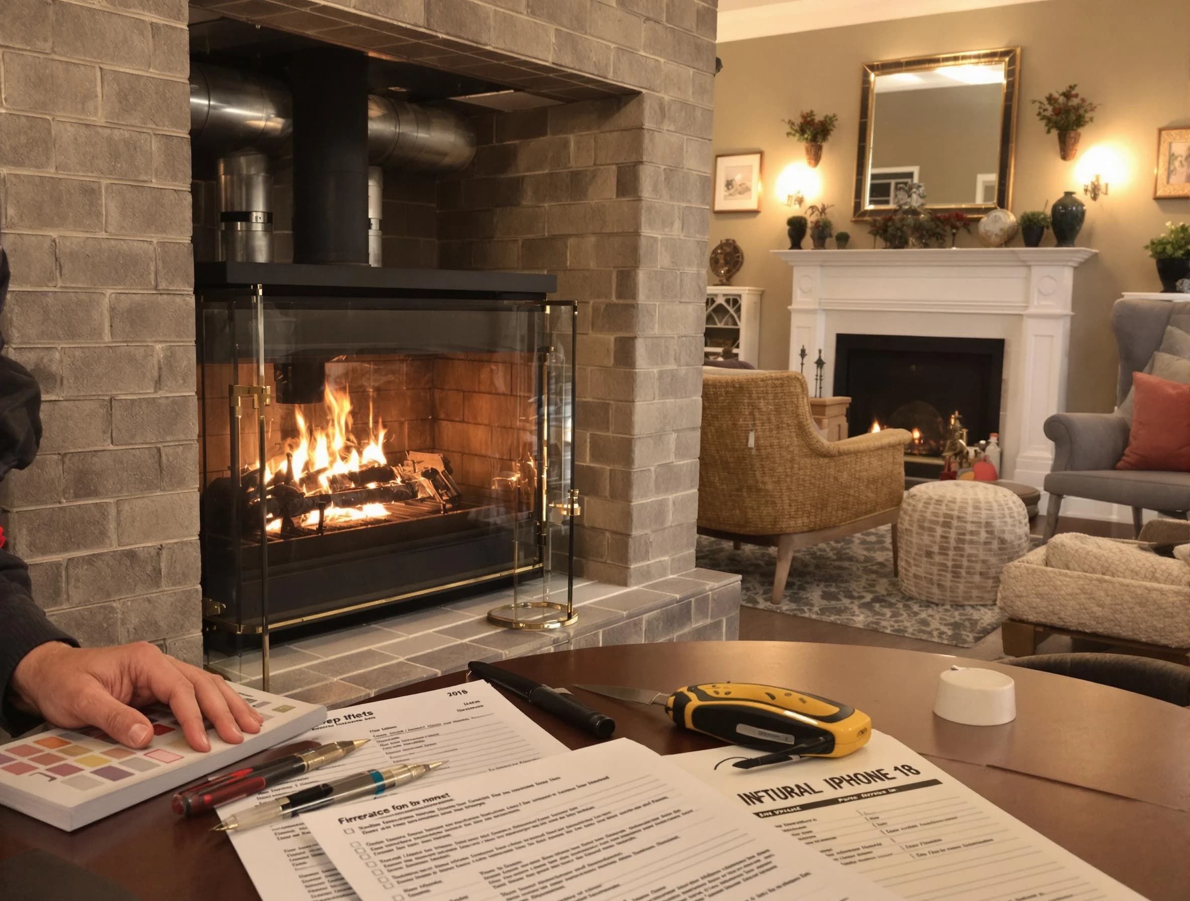 Glendale Chimney Sweep verifying fireplace safety measures in Glendale, AZ