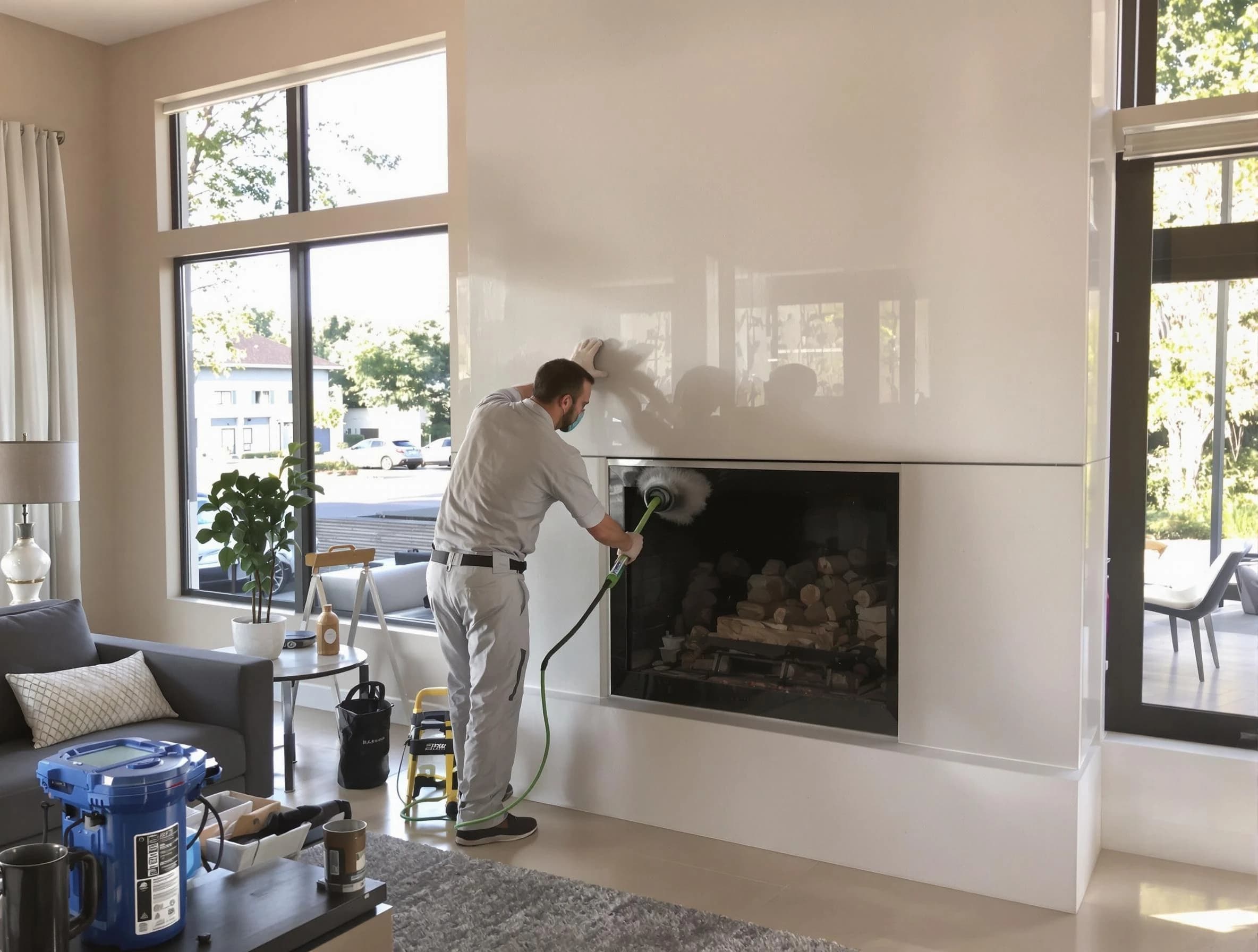 Glendale Chimney Sweep performing thorough soot removal in Glendale, AZ