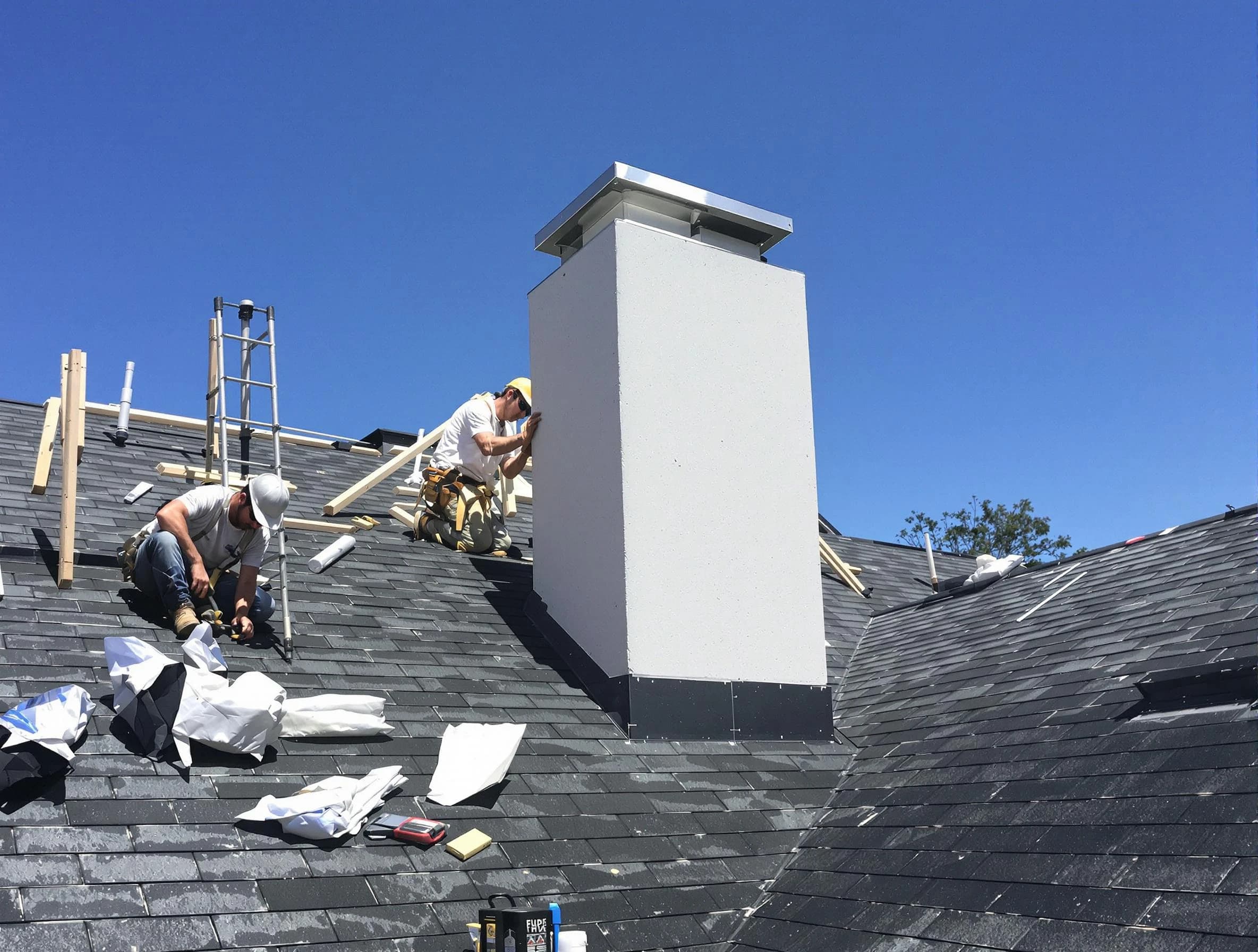 Glendale Chimney Sweep crew installing a new chimney in Glendale, AZ