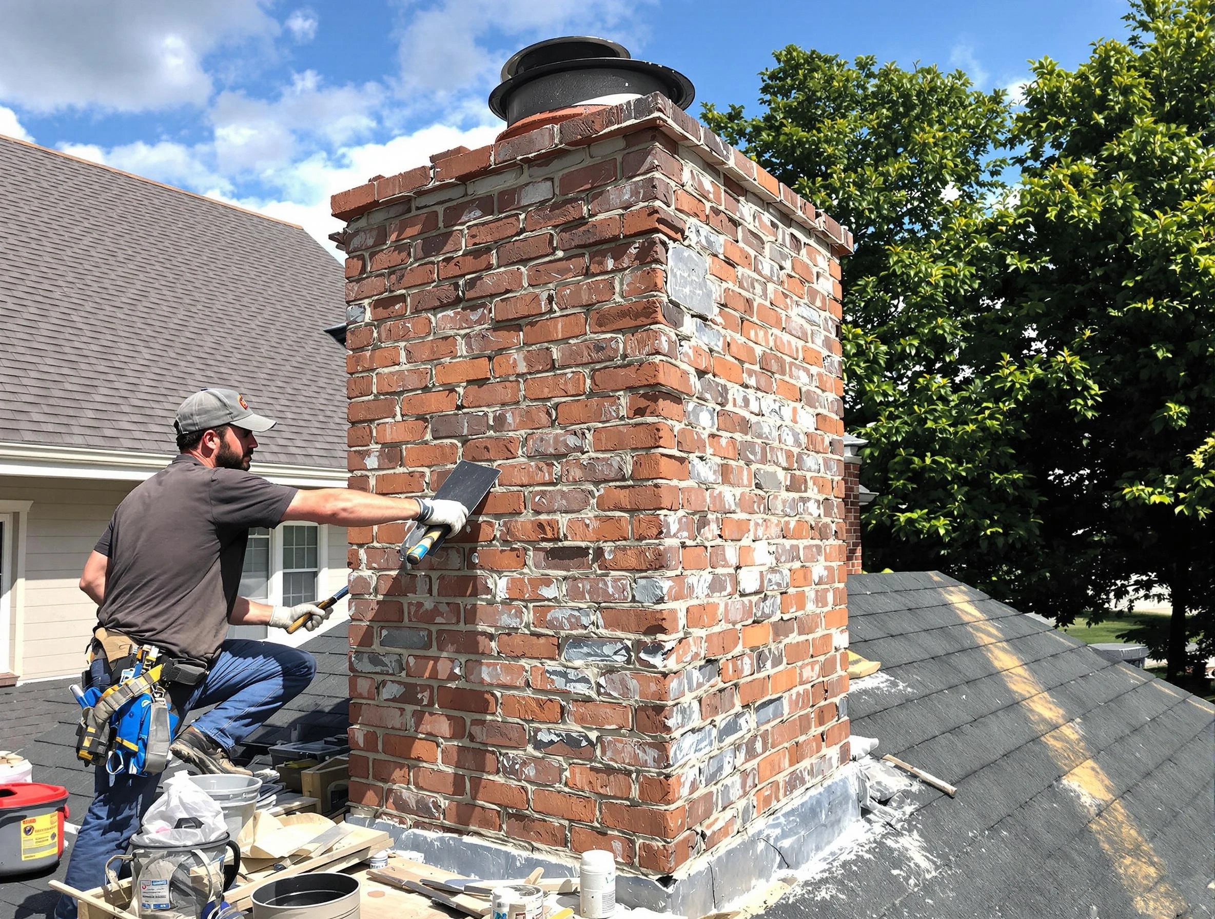Completed chimney rebuild by Glendale Chimney Sweep in Glendale, AZ