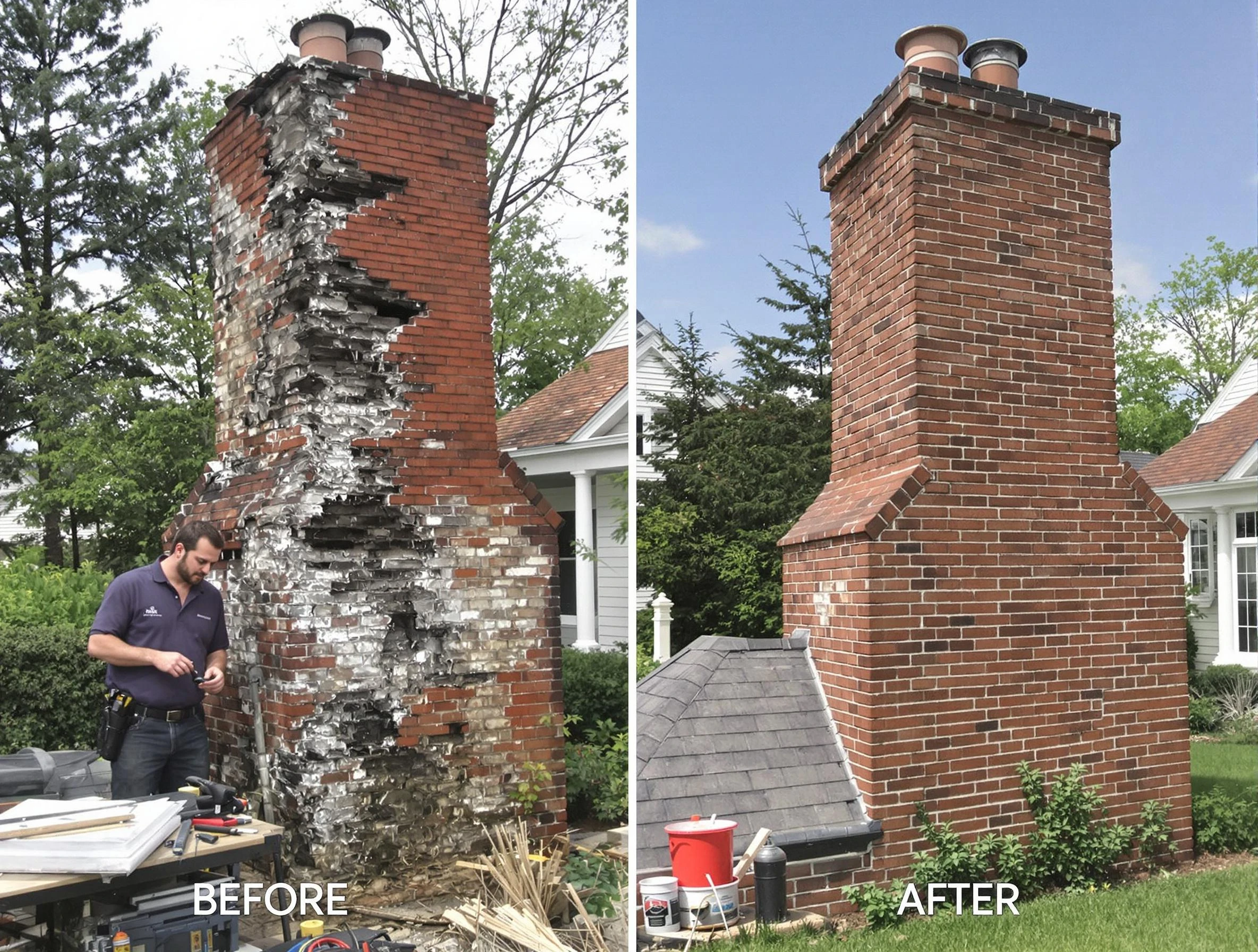 Glendale Chimney Sweep performing a full chimney restoration in Glendale, AZ