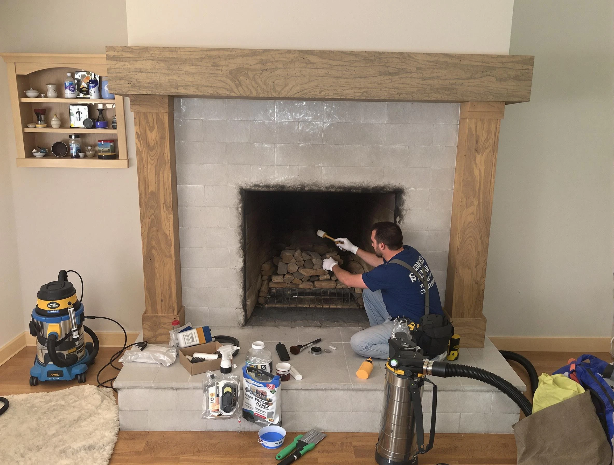 Detailed creosote removal process by Glendale Chimney Sweep in Glendale, AZ