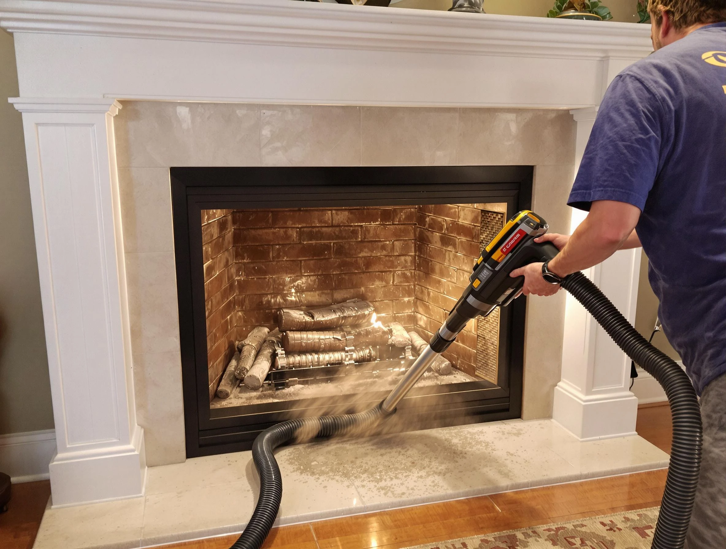 Fireplace cleaning performed by Glendale Chimney Sweep in Glendale, AZ