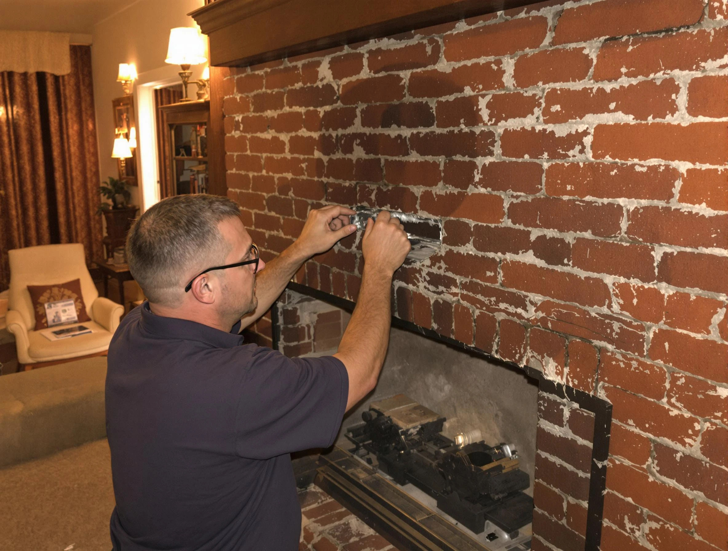 Glendale Chimney Sweep expert fixing a fireplace in Glendale, AZ